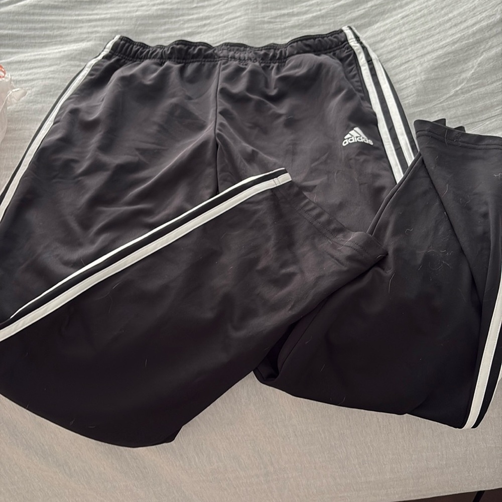 black adidas pants